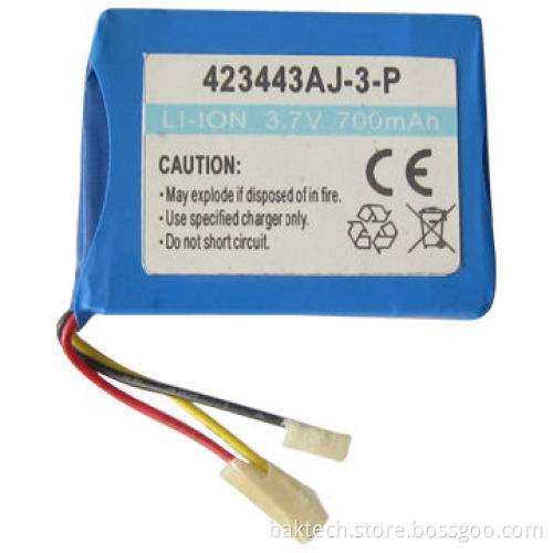 Li-ion Rechargeable Battery, 3.7V Voltage, 700mAh Capacity